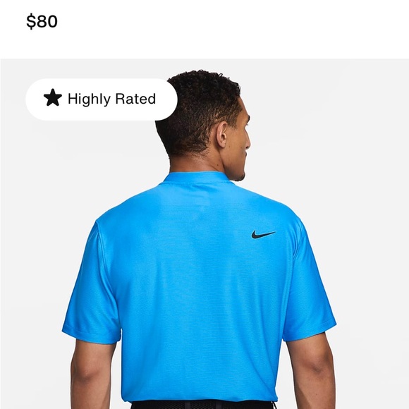 NIKE TOUR Drifit Golf Polo - Blade Collar Blue - Picture 5 of 5